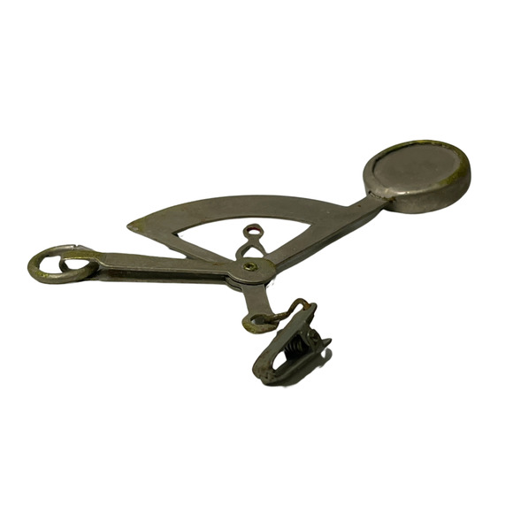 Vintage 1950s 60s Postal Scale Handheld Hanging w/ Leather Case Brass Balance - Picture 6 of 12